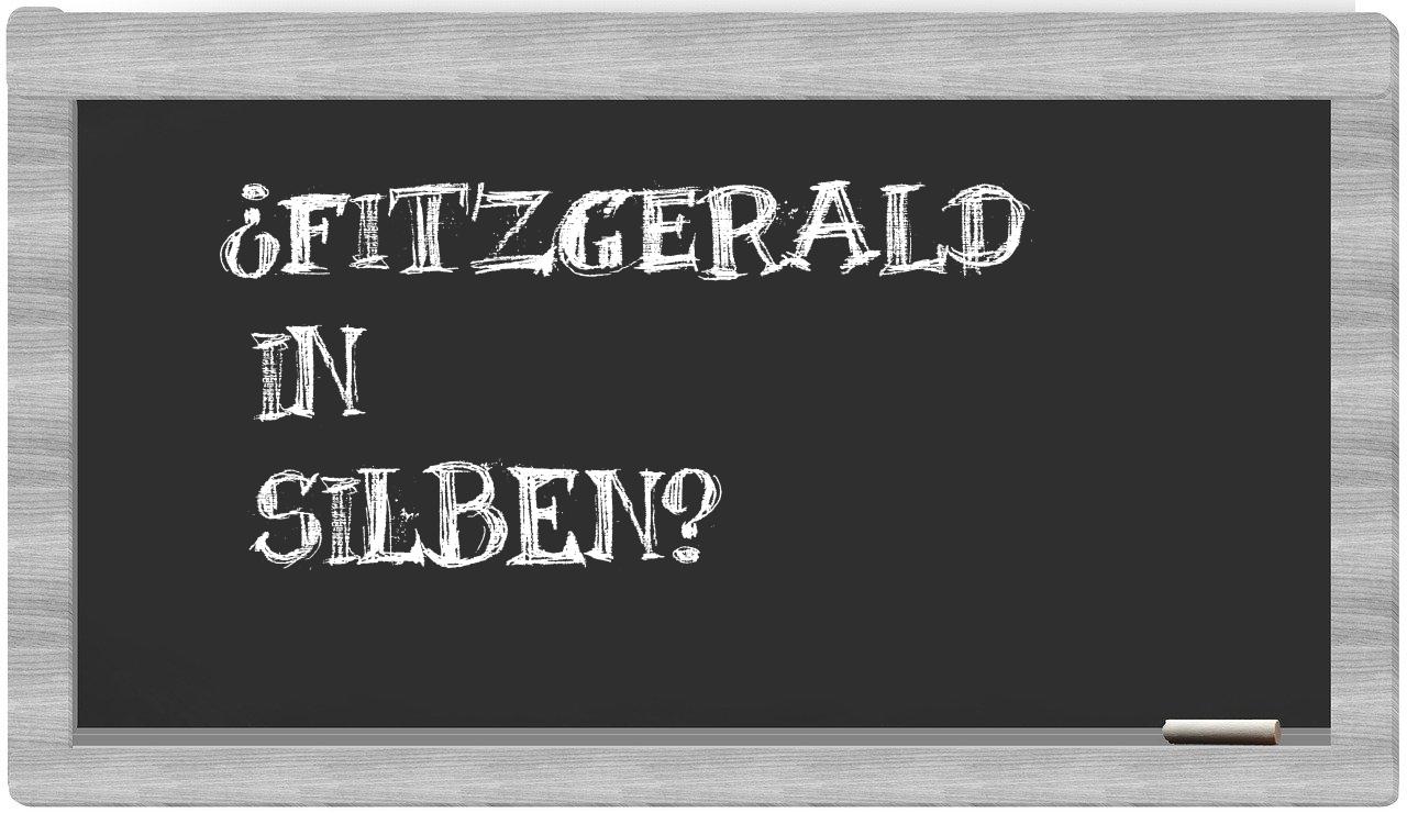 Fitzgerald in syllables