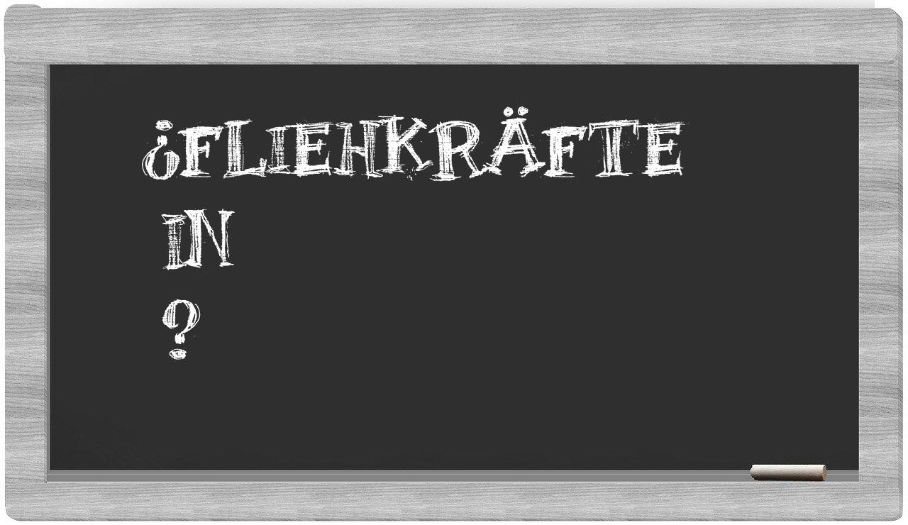 ¿Fliehkräfte en sílabas?