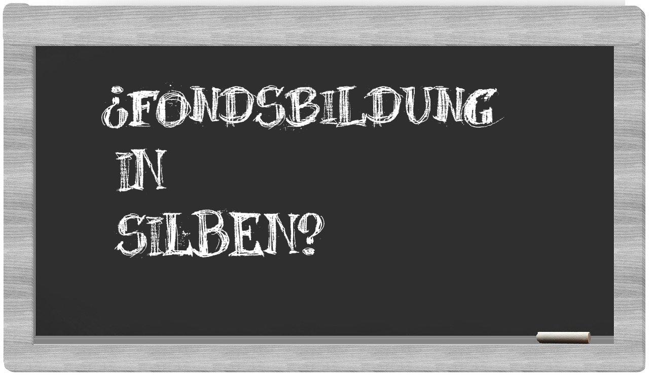 Fondsbildung in syllables