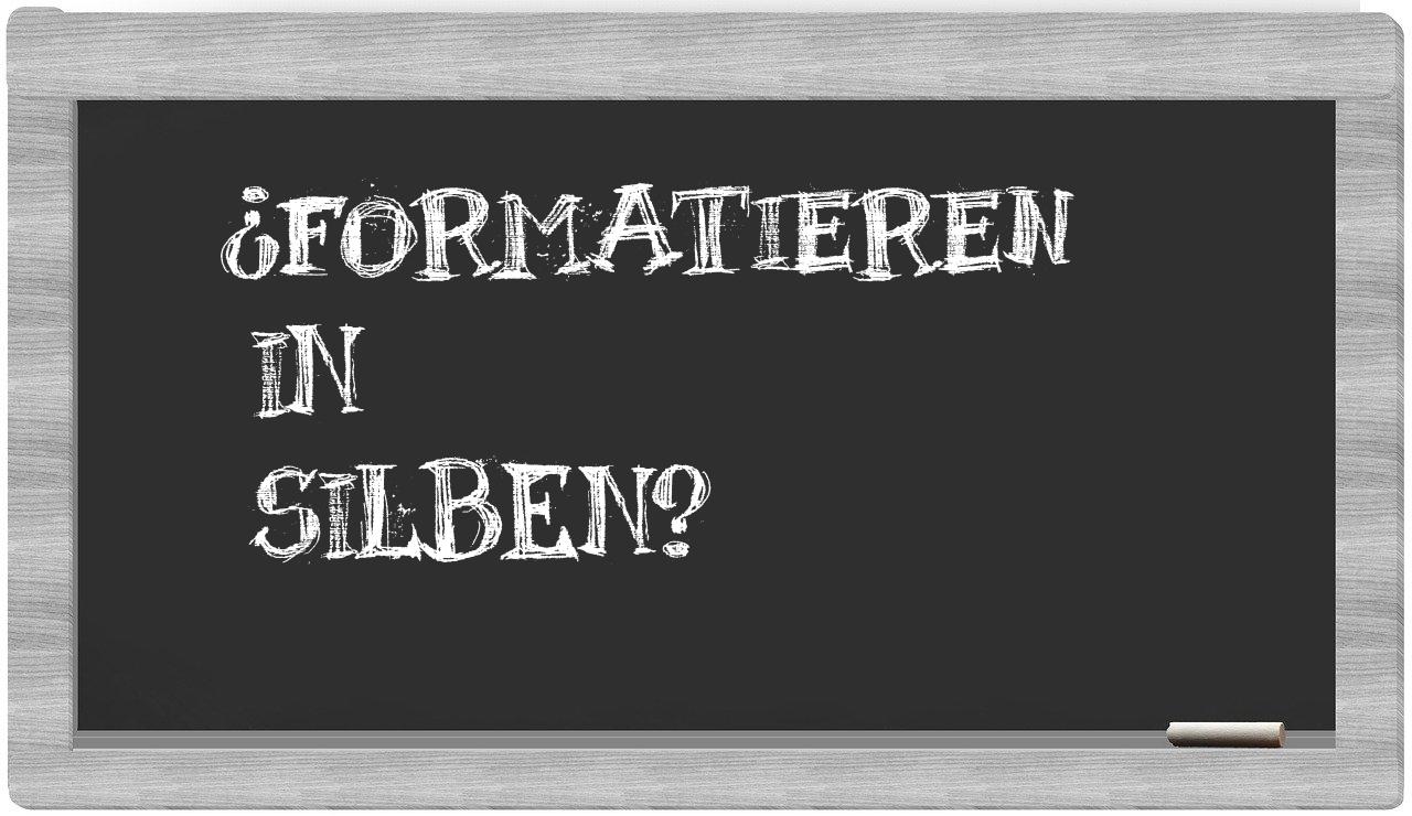 Formatieren in syllables