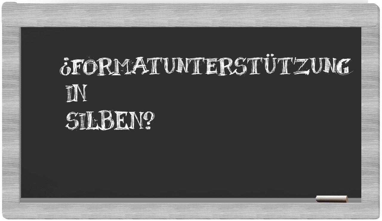 Formatunterstützung in syllables