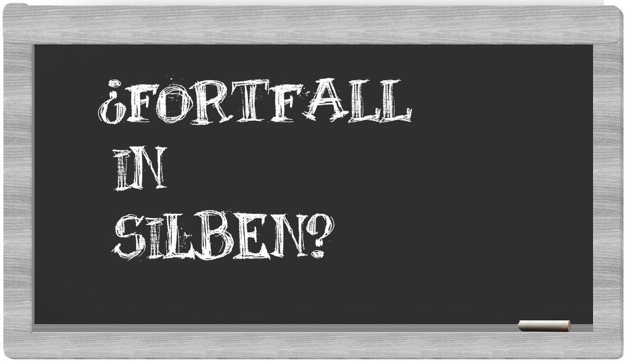 Fortfall in syllables