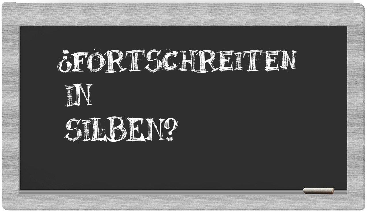Fortschreiten in syllables