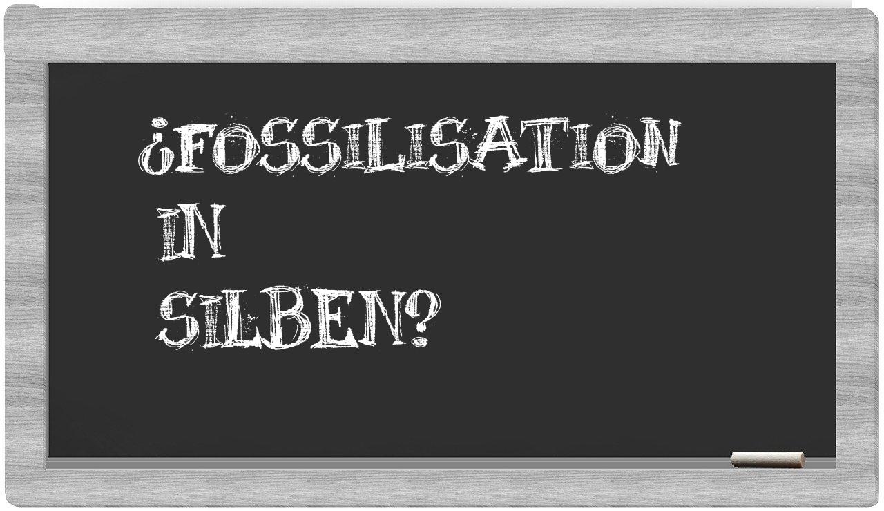 Fossilisation in syllables