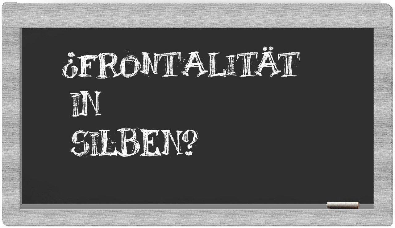 Frontalität in syllables