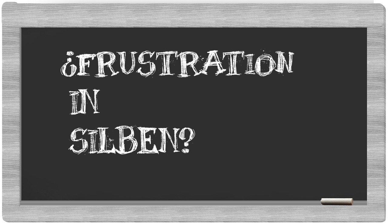 Frustration in syllables