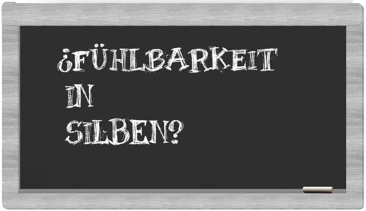 Fühlbarkeit in syllables