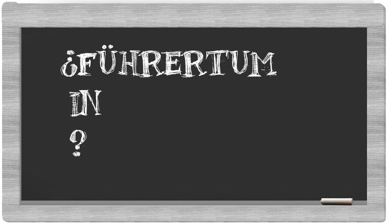 ¿Führertum en sílabas?