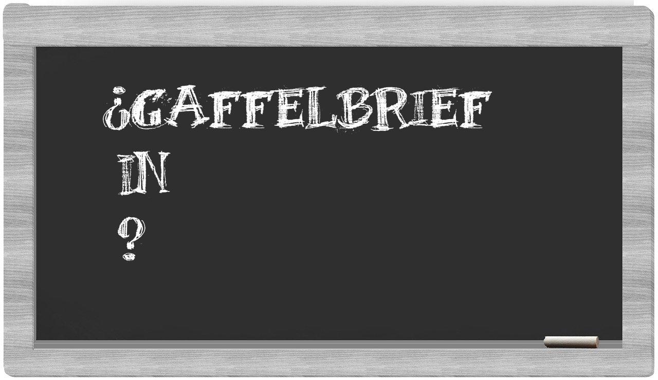 ¿Gaffelbrief en sílabas?