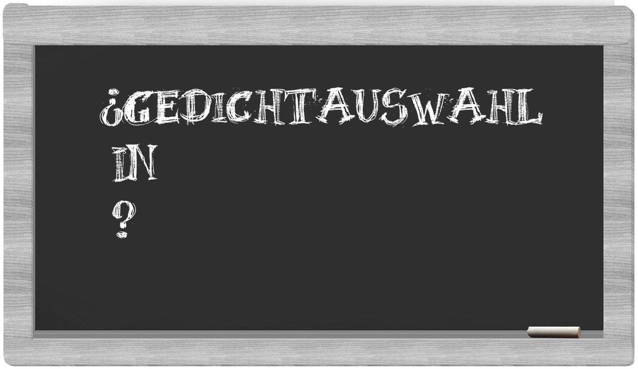 ¿Gedichtauswahl en sílabas?