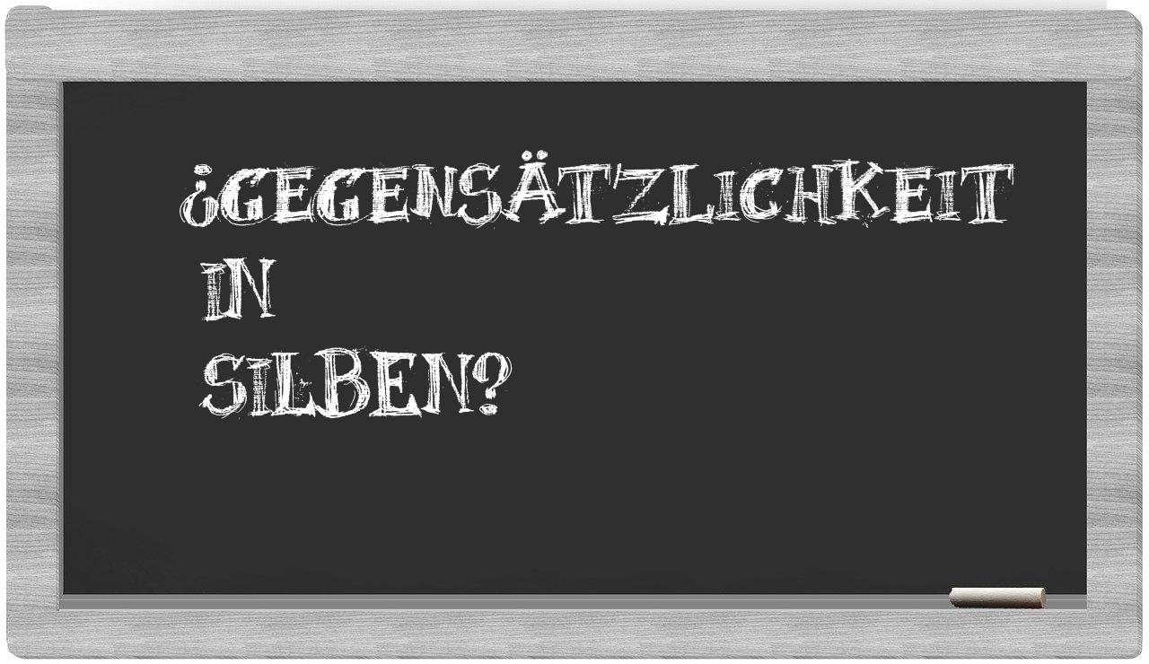 Gegensätzlichkeit in syllables
