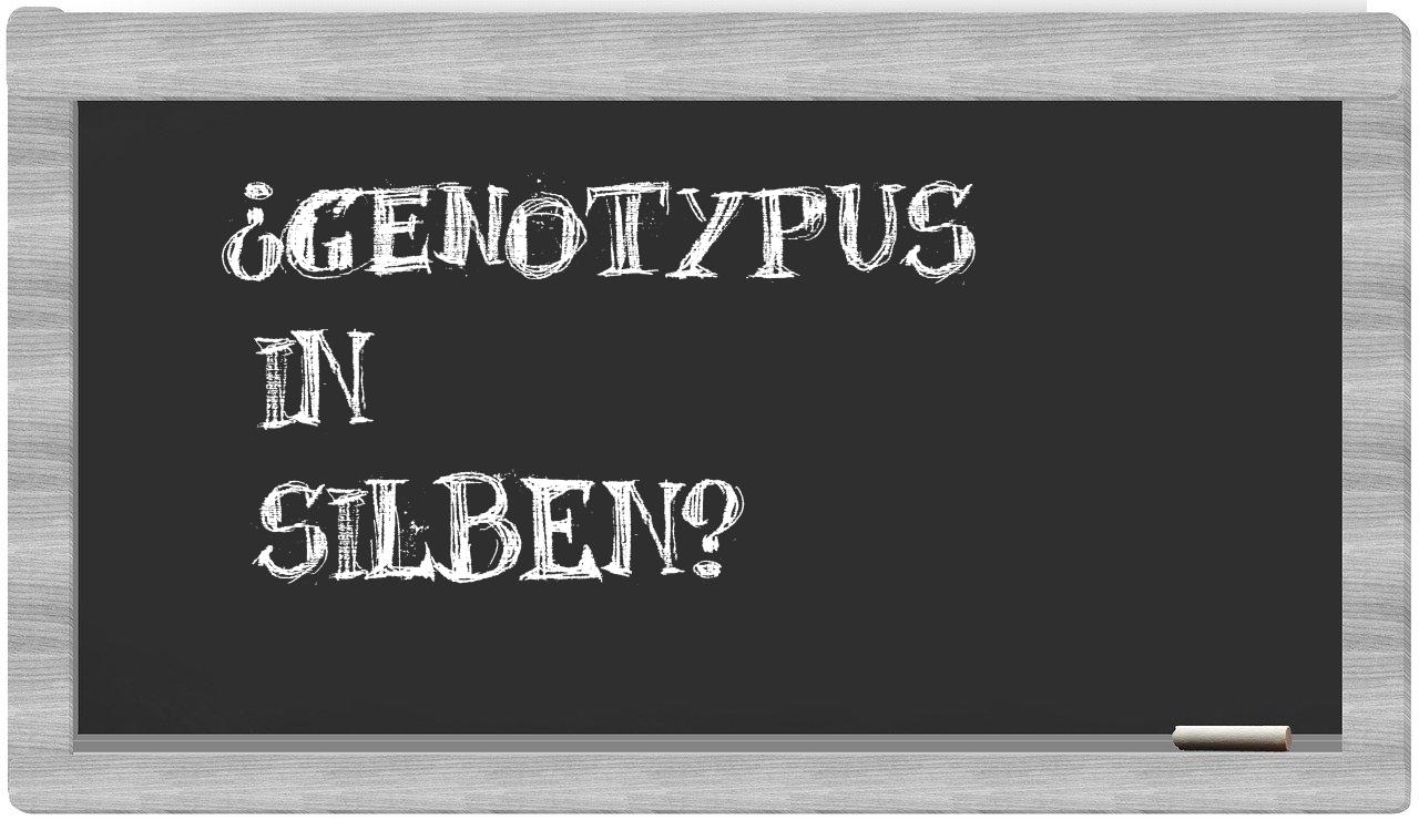 Genotypus in syllables