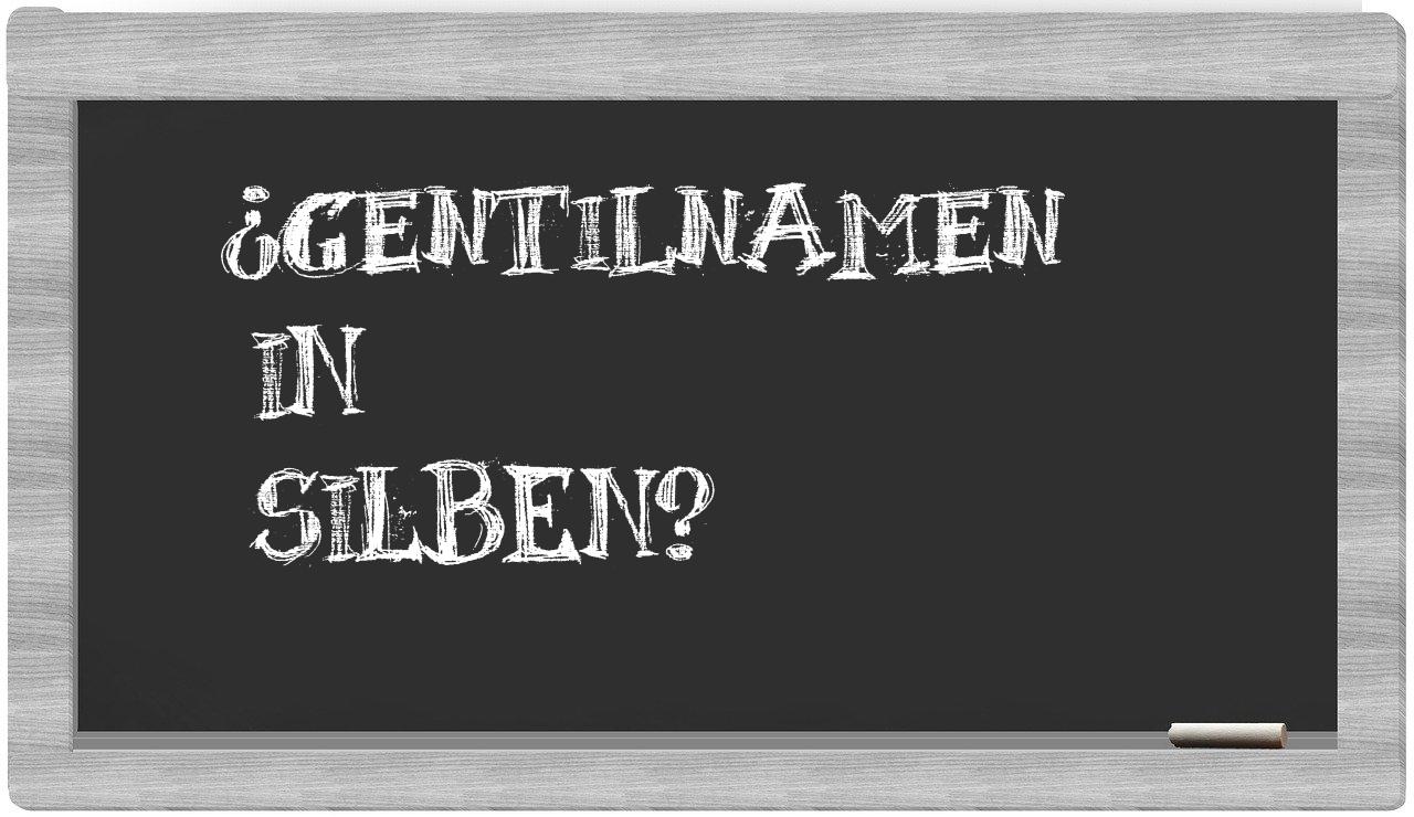 Gentilnamen in syllables
