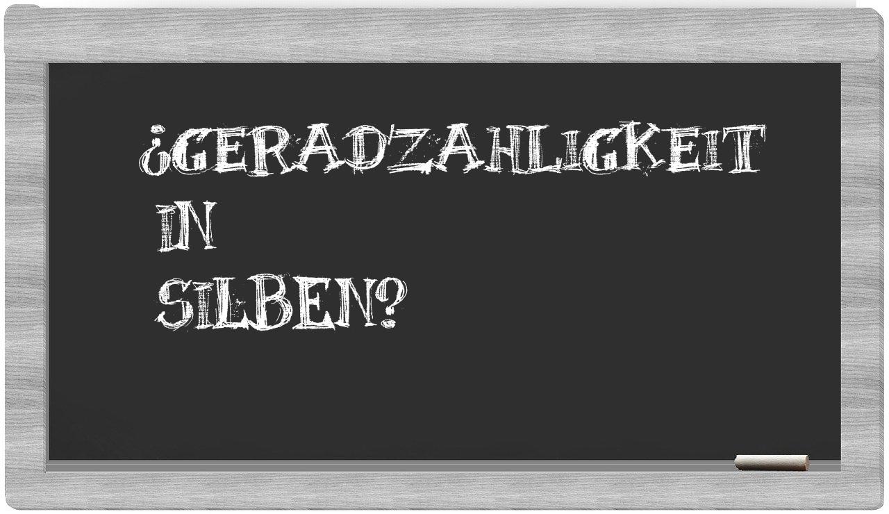 Geradzahligkeit in syllables