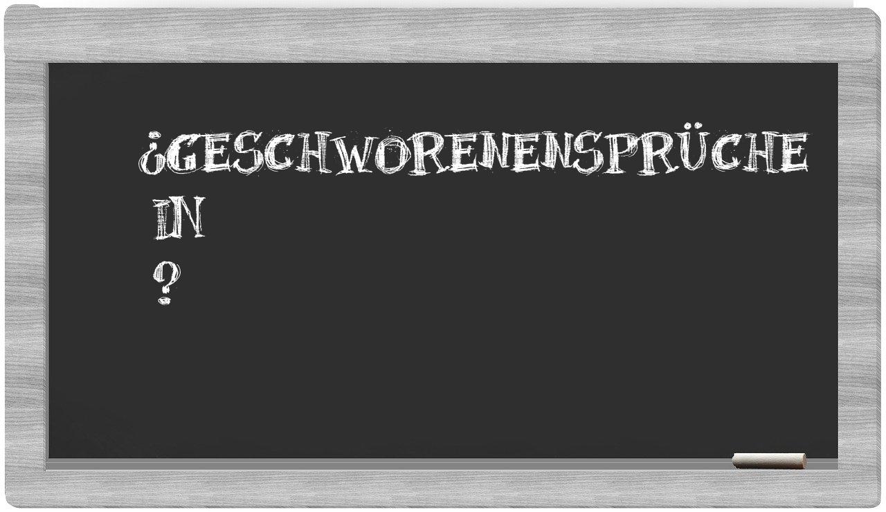 ¿Geschworenensprüche en sílabas?