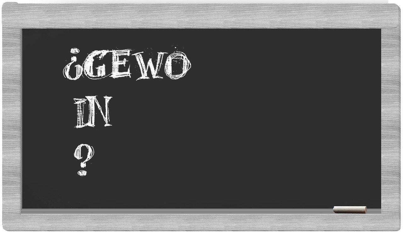 ¿GewO en sílabas?