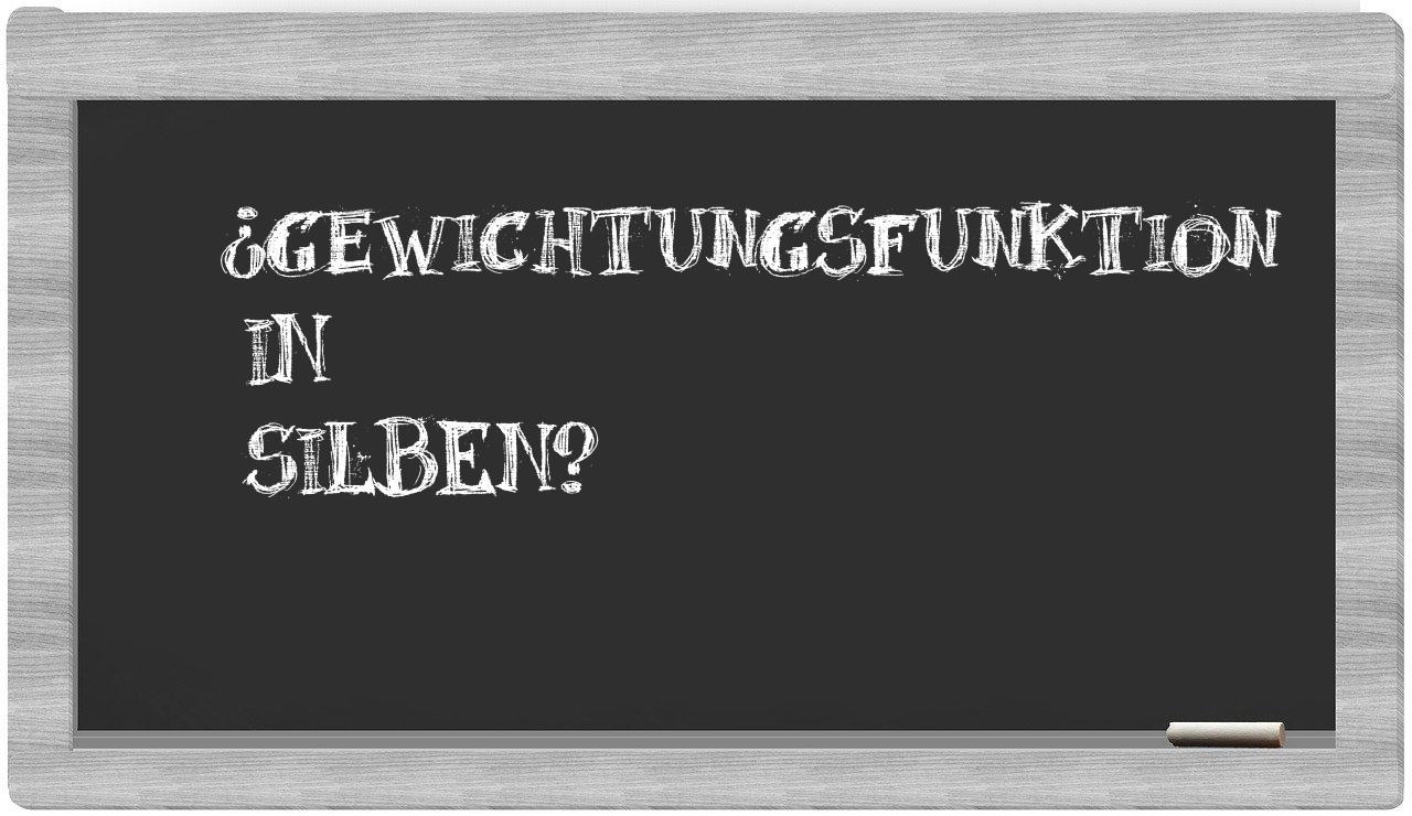 Gewichtungsfunktion in syllables