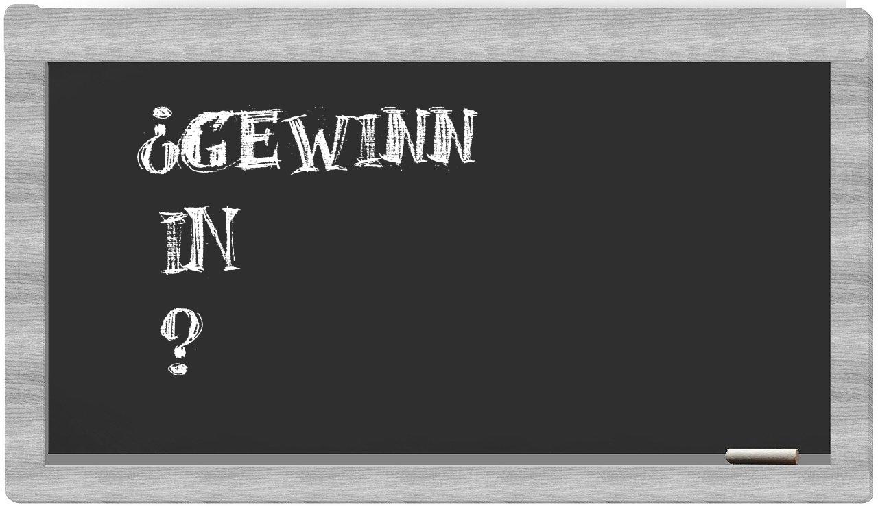 ¿Gewinn en sílabas?