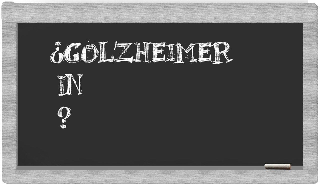 ¿Golzheimer en sílabas?