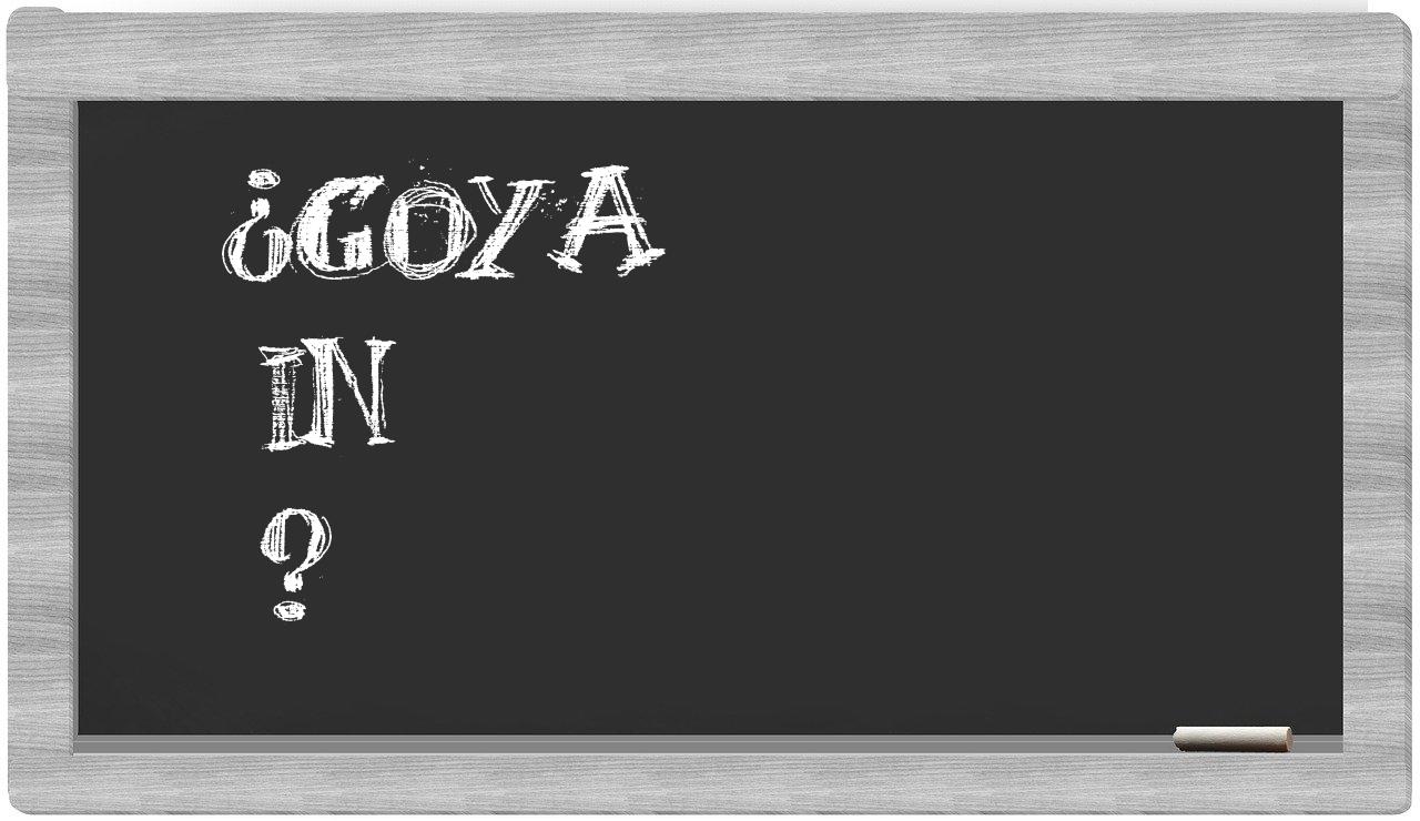 ¿Goya en sílabas?