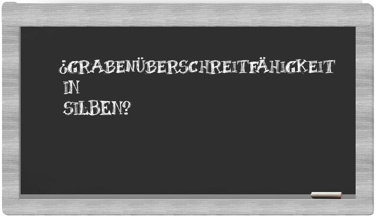 Grabenüberschreitfähigkeit in syllables