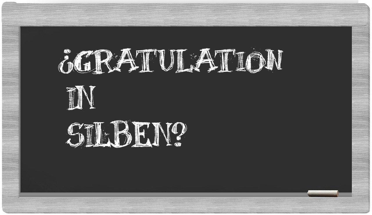 Gratulation in syllables