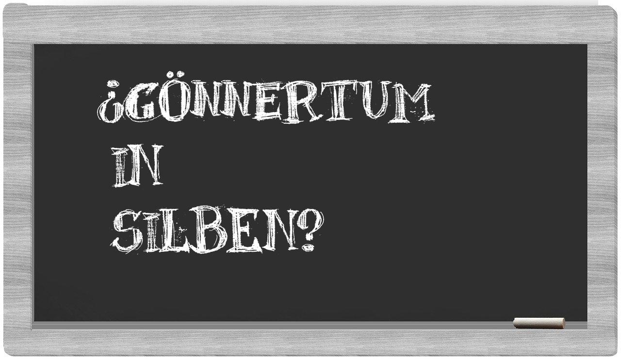 Gönnertum in syllables
