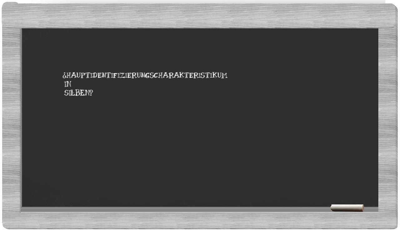 Hauptidentifizierungscharakteristikum in syllables