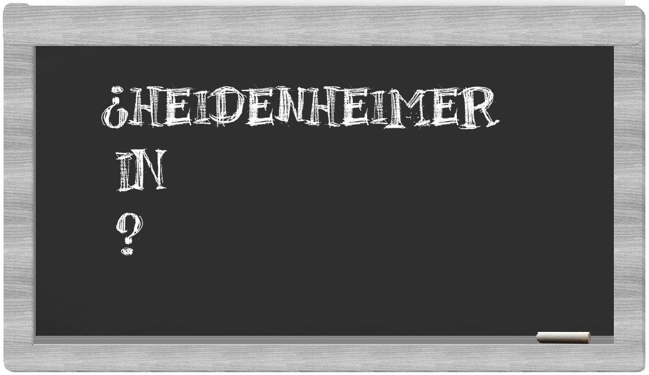 ¿Heidenheimer en sílabas?