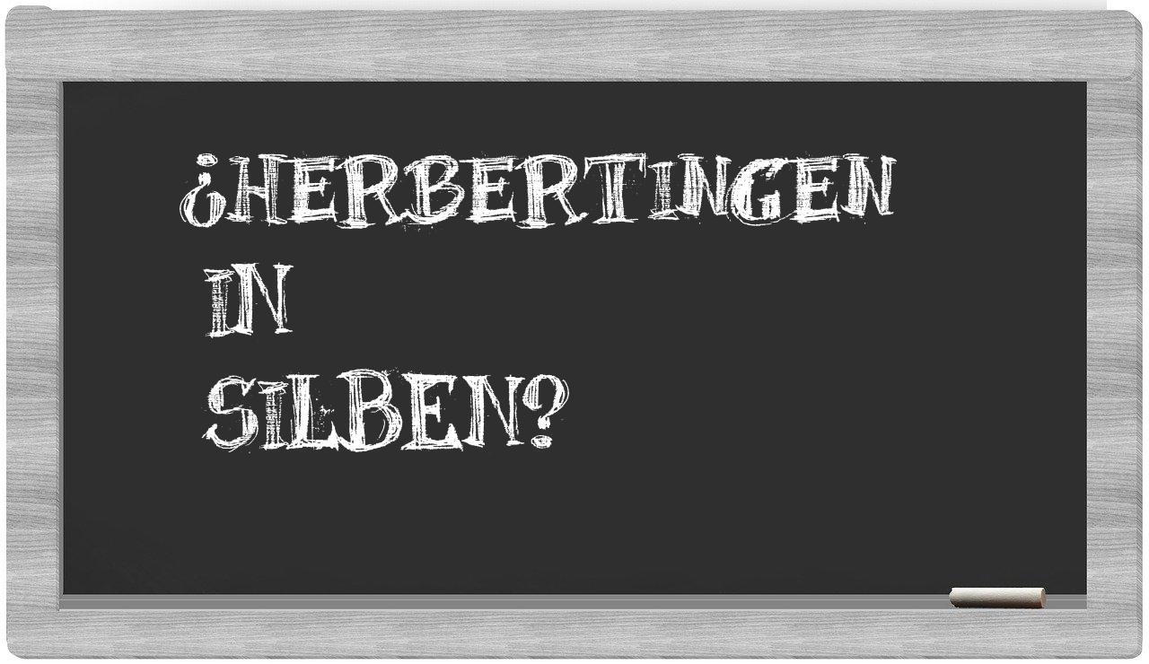 Herbertingen in syllables