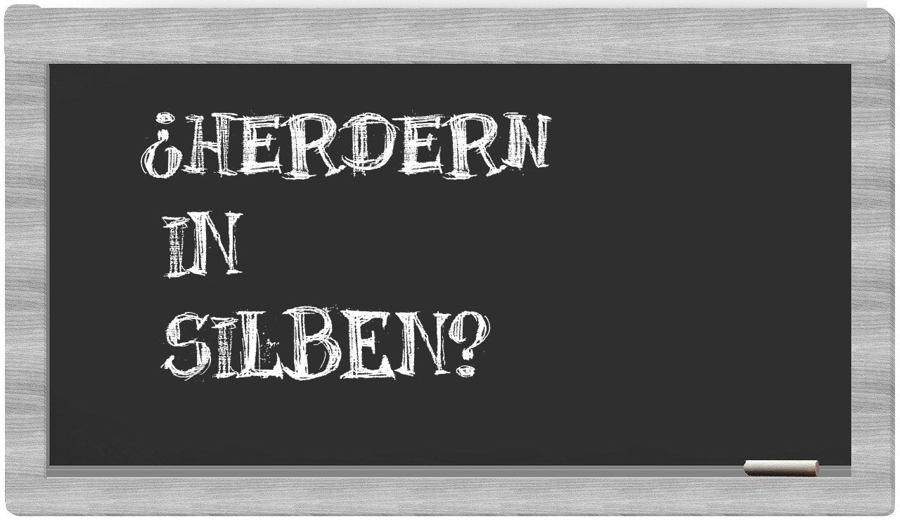 Herdern in syllables