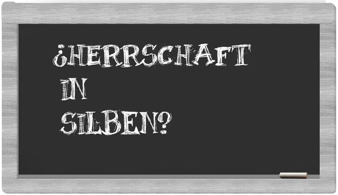 Herrschaft in syllables