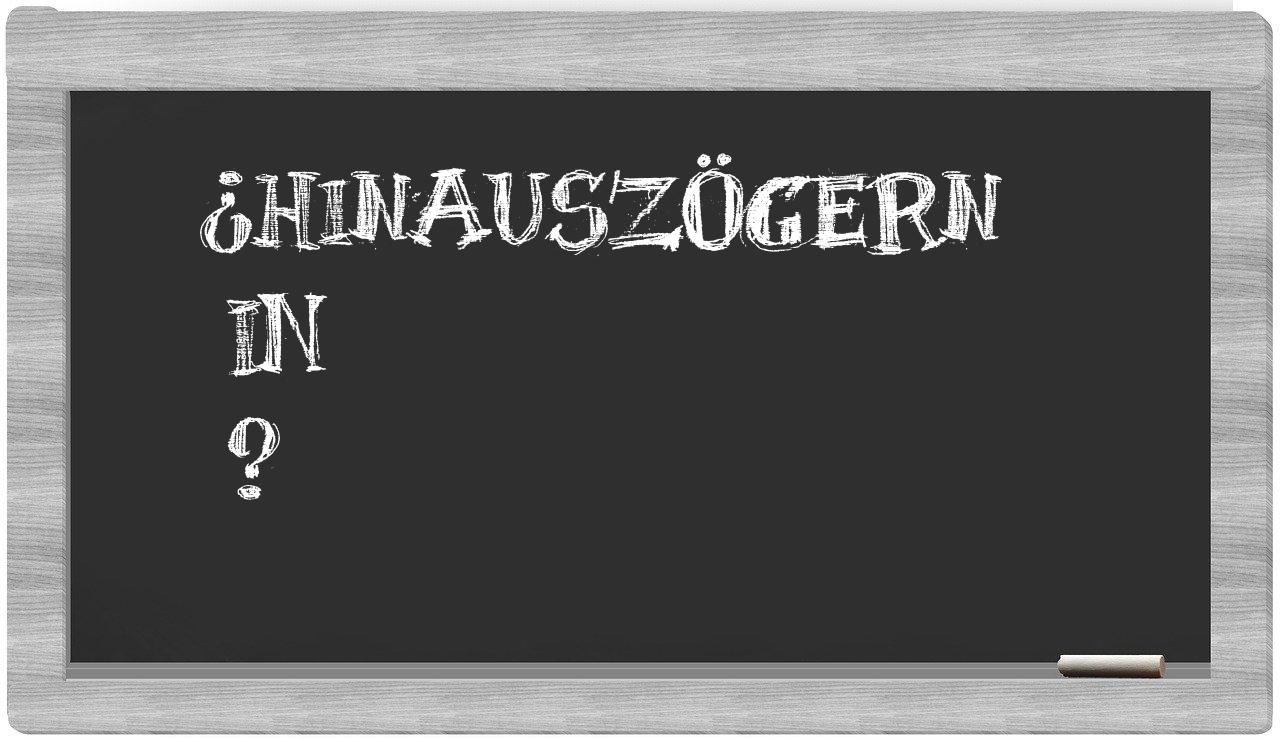 ¿Hinauszögern en sílabas?