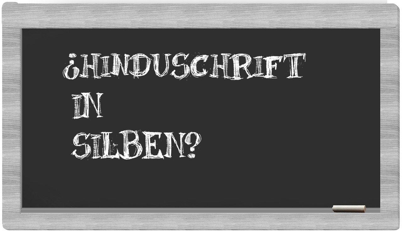 Hinduschrift in syllables