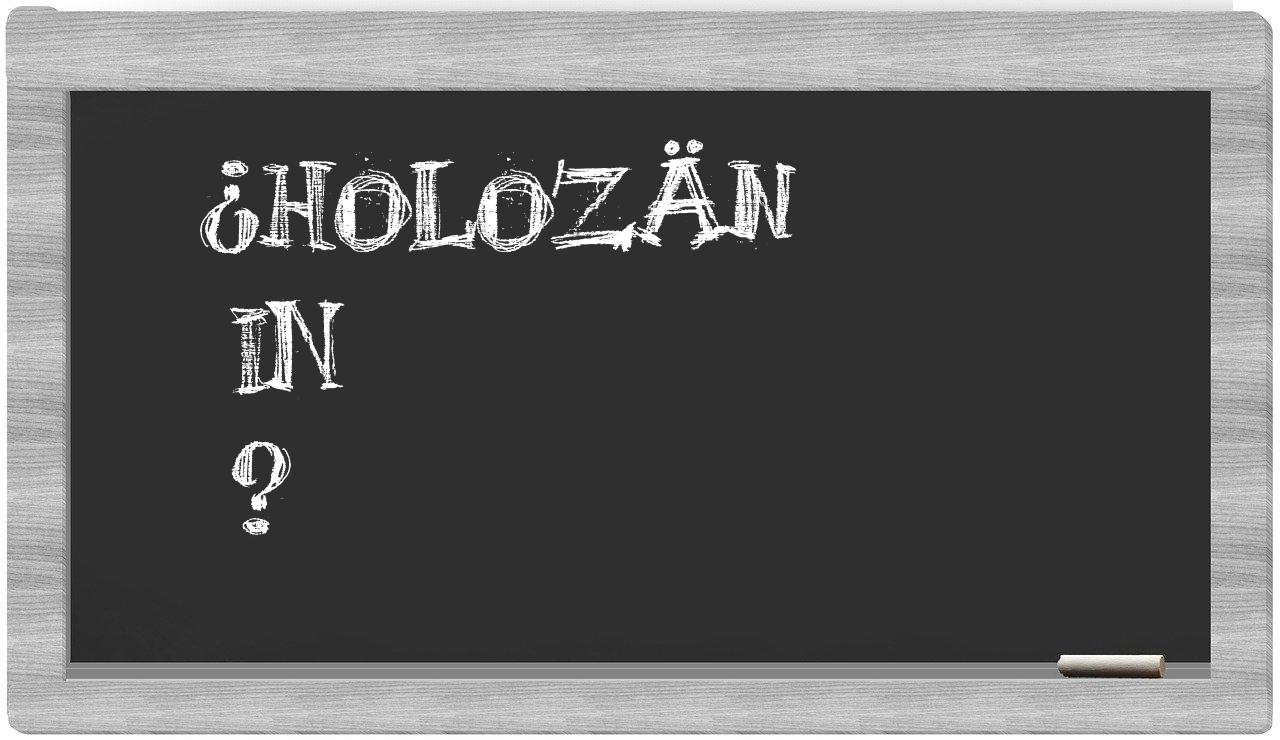 ¿Holozän en sílabas?