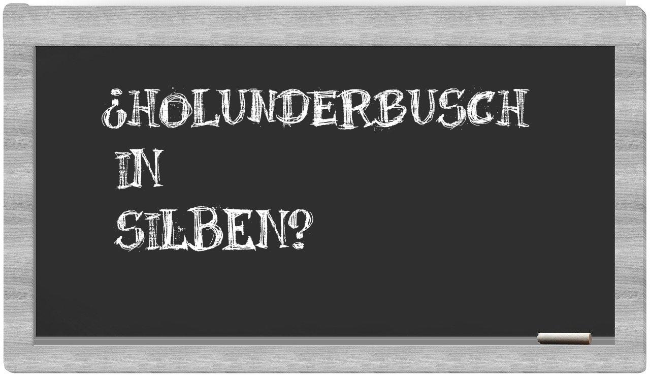 Holunderbusch in syllables