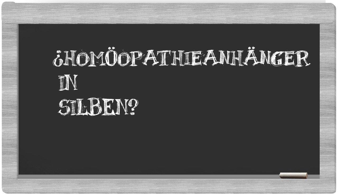Homöopathieanhänger in syllables