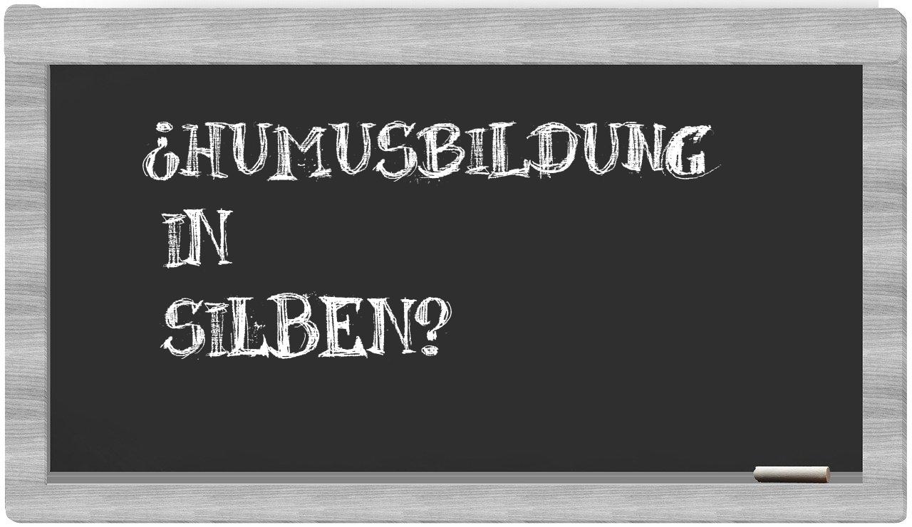 Humusbildung in syllables