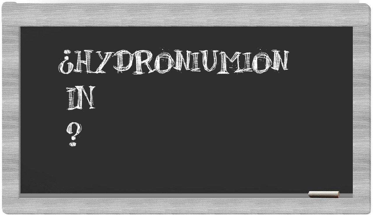¿Hydroniumion en sílabas?