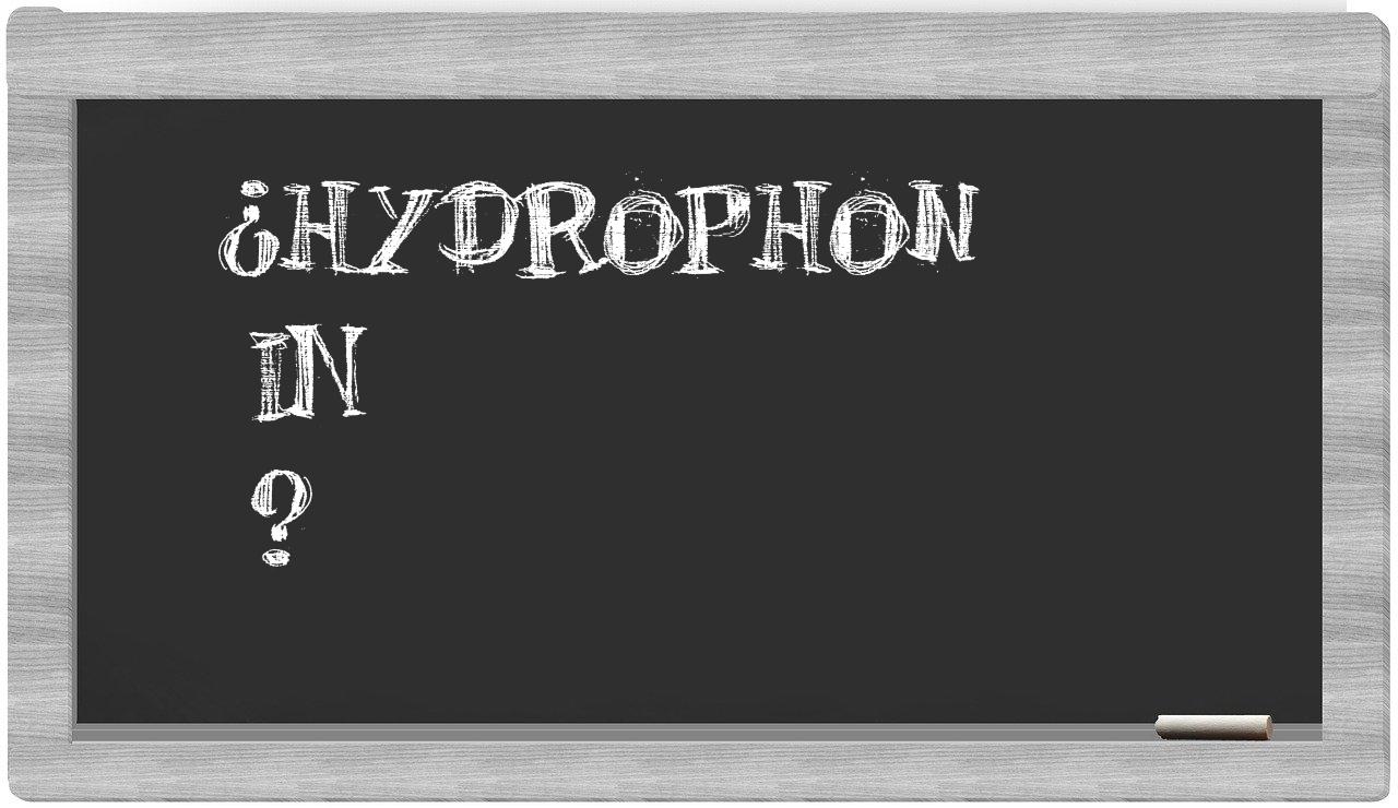 ¿Hydrophon en sílabas?