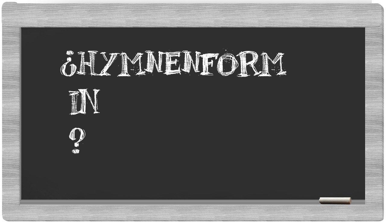 ¿Hymnenform en sílabas?