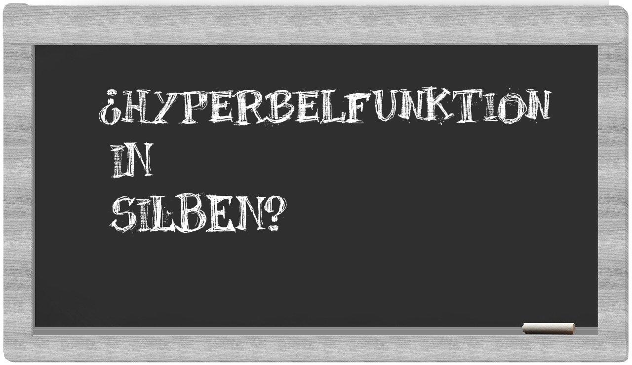 Hyperbelfunktion in syllables