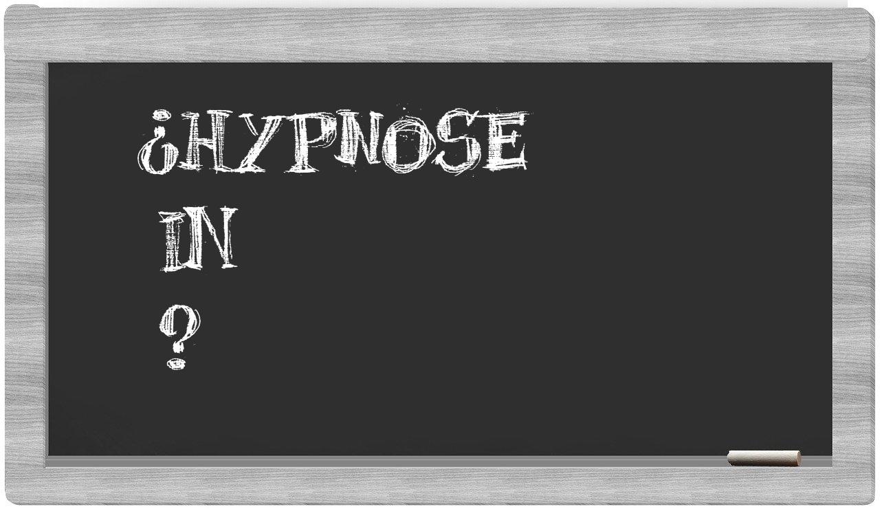 ¿Hypnose en sílabas?