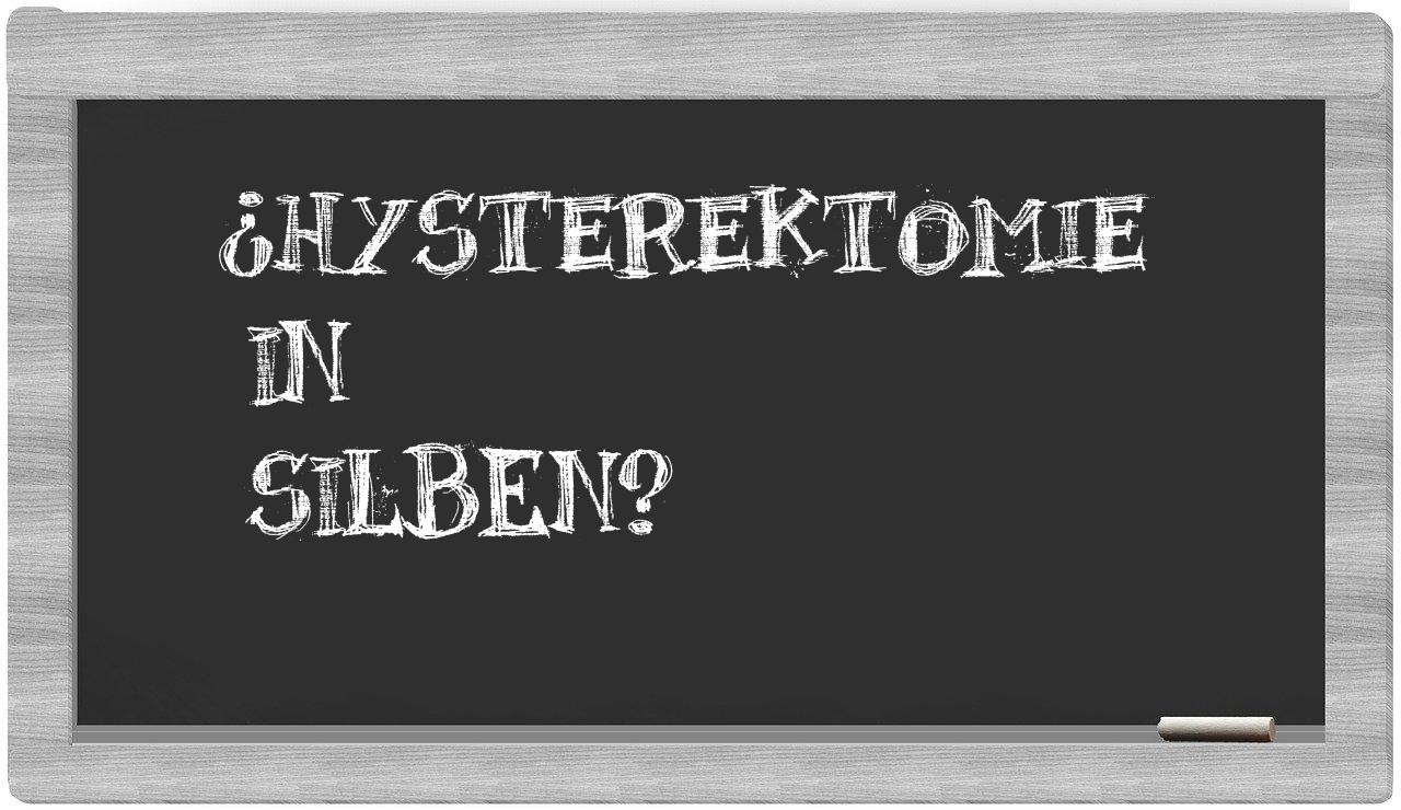 Hysterektomie in syllables