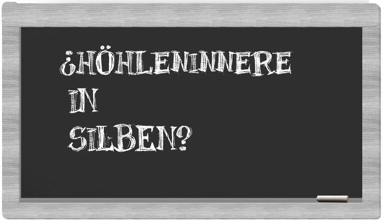 Höhleninnere in syllables