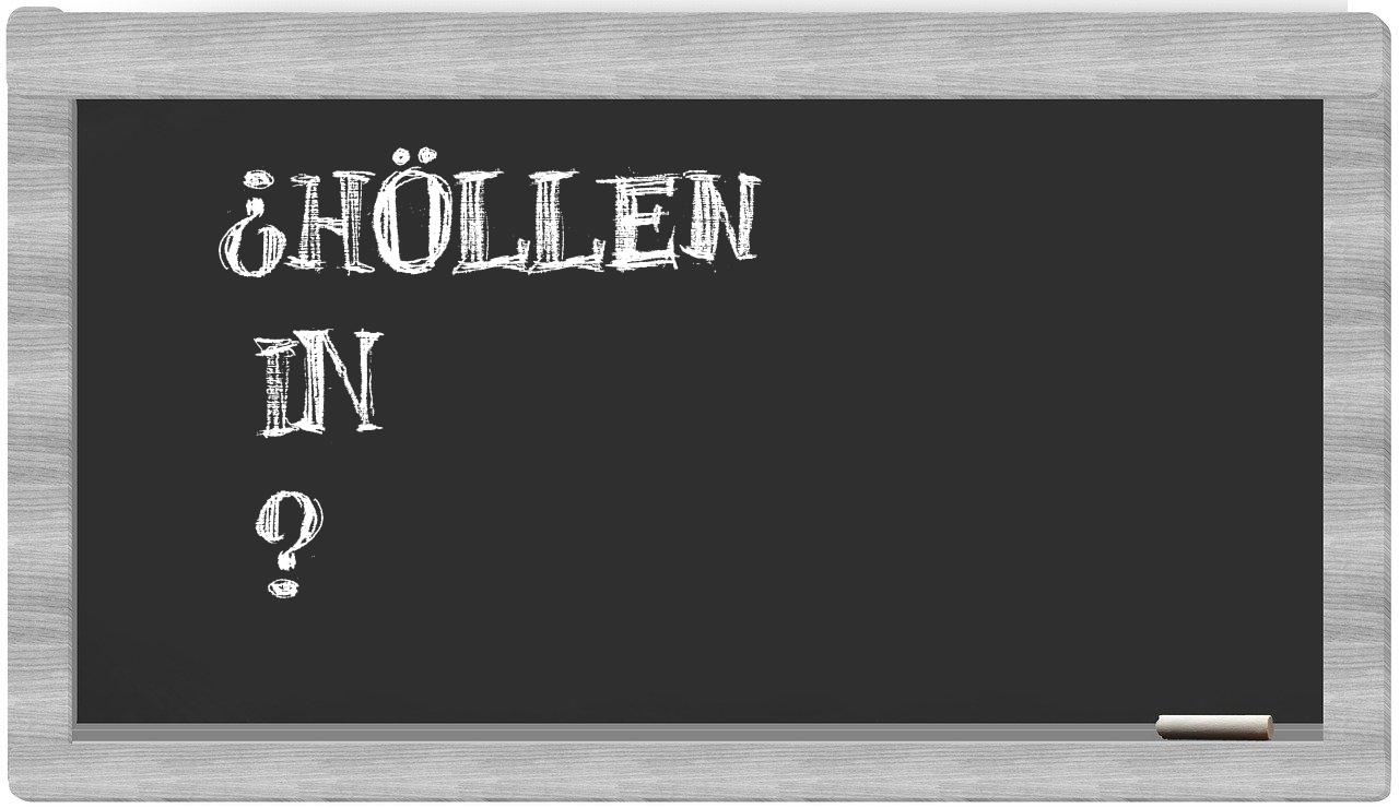 ¿Höllen en sílabas?