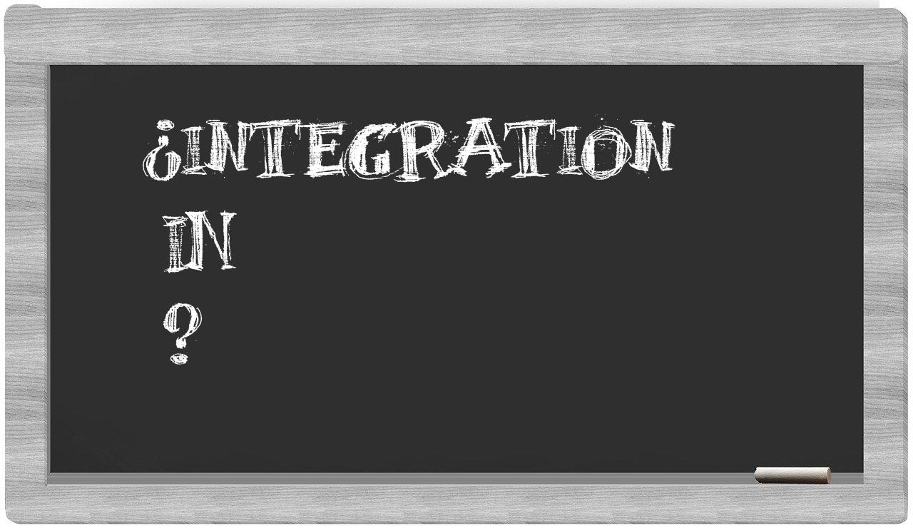 ¿Integration en sílabas?