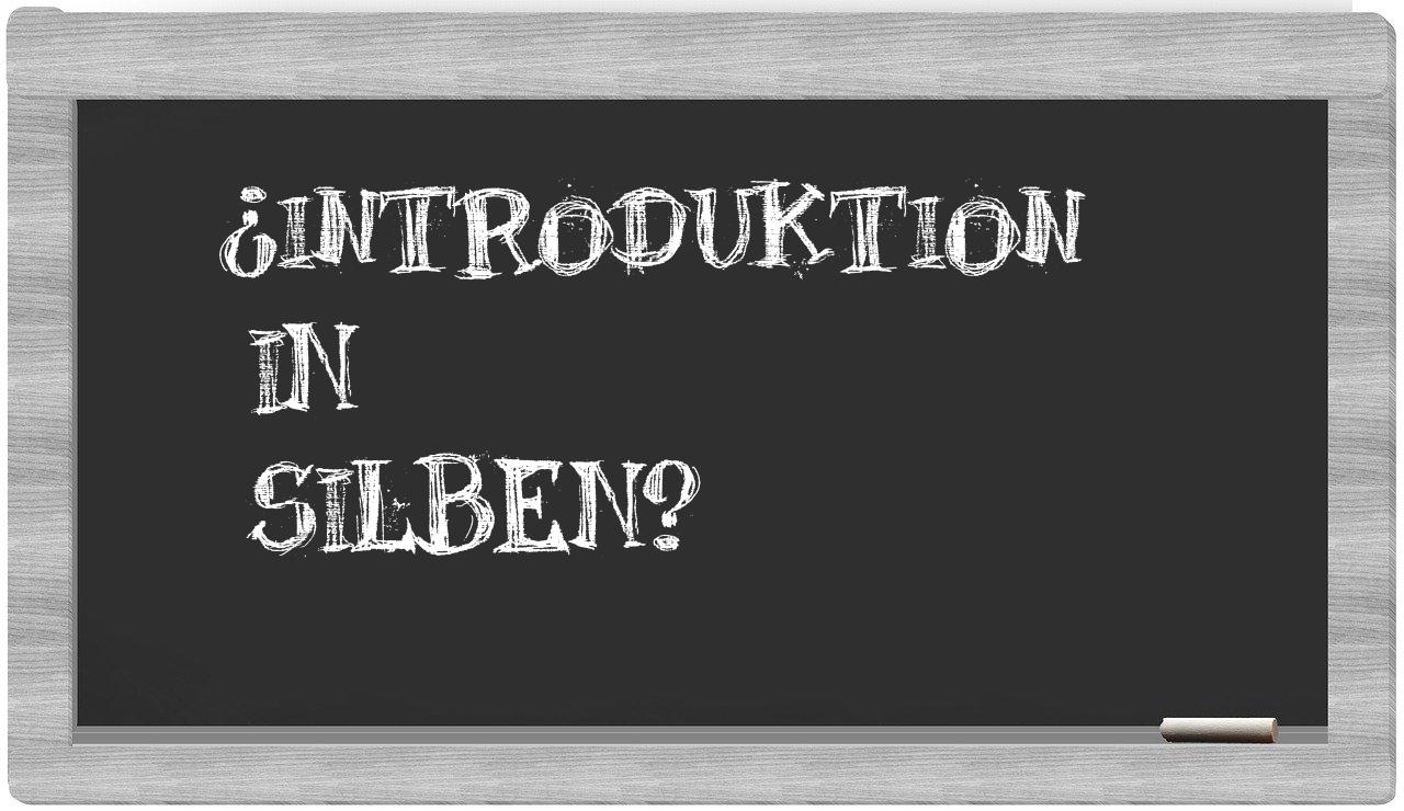 Introduktion in syllables