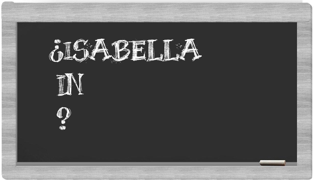 ¿Isabella en sílabas?