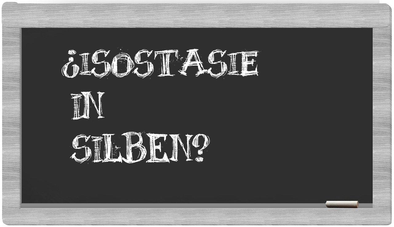 Isostasie in syllables